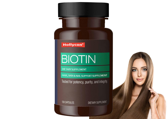 Suplemento dietético cápsulas de biotina 130PCS apoyo para el cabello piel uñas salud
