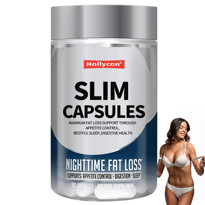 OEM Suplemento de pérdida de grasa máxima de apoyo a través del control del apetito, sueño reparador, salud digestiva cápsulas Slim