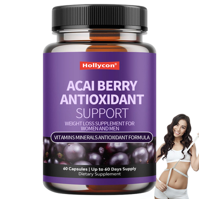 OEM Vitaminas Minerales Antioxidante Fórmula Acai Berry Suporte antioxidante Suplemento de pérdida de peso para mujeres y hombres