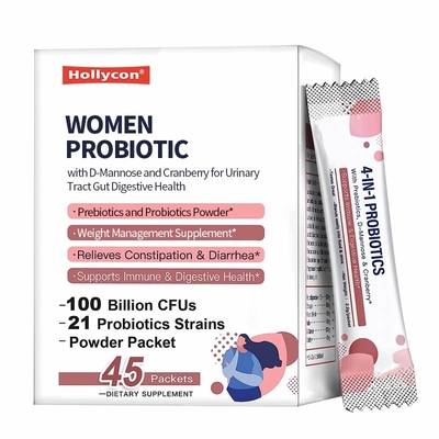 OEM Mujeres Probiótico con D-Mannosa y arándanos para el tracto urinario salud intestinal digestiva prebióticos y probióticos en polvo