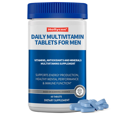 Etiqueta privada Comprimidos diarios de multivitaminas para hombres Vitaminas, antioxidantes y minerales para hombres 50+ Suplemento de multivitaminas