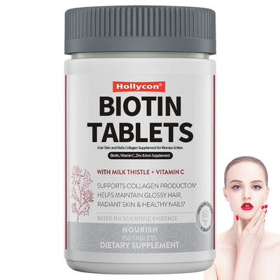 Comprimidos de biotina para el cabello, piel y uñas Suplemento de colágeno para mujeres y hombres Suplemento de vitamina C, zinc y hierro