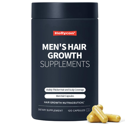OEM DE Hombres suplementos de crecimiento del cabello visiblemente más grueso cabello y la cobertura del cuero cabelludo de los hombres cápsulas de cabello