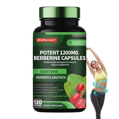 Potentes cápsulas de berberina de 1200 mg Control de peso saludable Suplemento de apoyo inmunológico