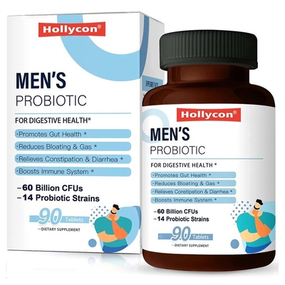 OEM Suplemento para el cuidado de la salud digestiva e inmune Salud intestinal Tabletas de probióticos para hombres