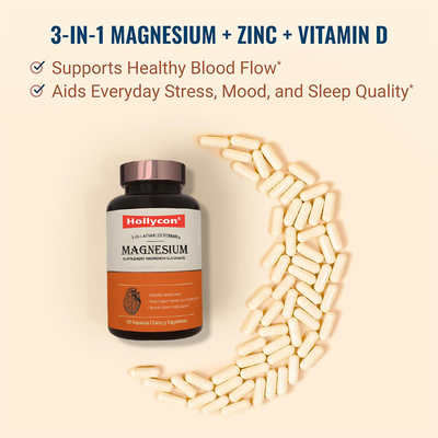 Suministrador Glicinato de magnesio Cápsulas Suplemento de magnesio Ayuda al sueño Apoya la salud de los huesos y el corazón Aumenta la inmunidad