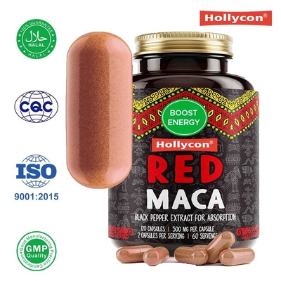 Las cápsulas de raíz de maca orgánica aumentan la energía.