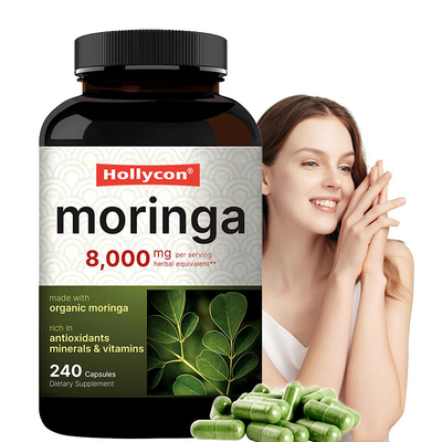 Polvo de hojas de moringa orgánica Suplemento de hojas de moringa extracto OEM Salud de la piel Antioxidante inmune