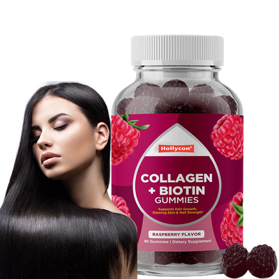 Gumas de biotina con colágeno marino para el crecimiento del cabello y uñas de piel saludables
