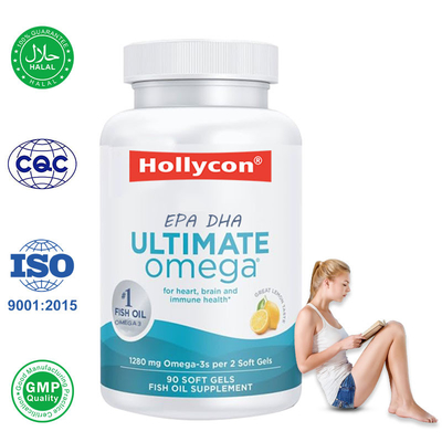 Fabricante Omega 3 Aceite de pescado Softgels Suplemento de EPA DHA Promueve la salud del cerebro y el corazón