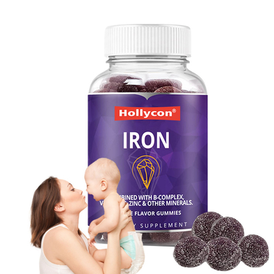 Las gomas de hierro OEM para mujeres 250mcg de ácido fólico gomas de hierro para el apoyo del hierro