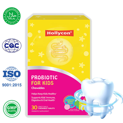 Las tabletas masticables de probióticos para niños apoyan la salud digestiva y el sistema inmunológico