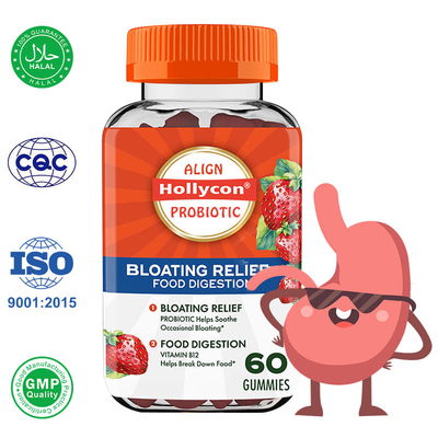 Los chicles probióticos para la salud digestiva alivian la hinchazón y la energía celular
