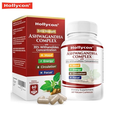 Capsulas de Ashwagandha alivio natural del estrés y apoyo del sueño para la claridad mental