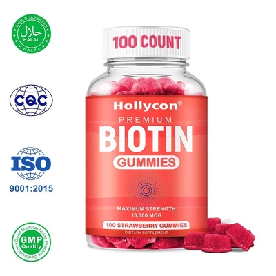 Las gomas de biotina OEM promueven el crecimiento del cabello Previene el adelgazamiento y la pérdida del cabello