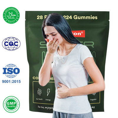 Goma de té verde Suplemento multivitamínico de espirulina Mejorar la salud intestinal Apoyar la inmunidad