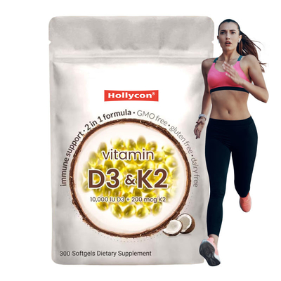 Suministrador Suplemento de vitamina D3 K2 Softgel Apoyo a la absorción de calcio Salud ósea