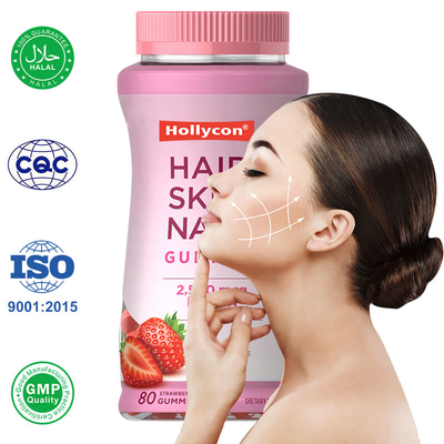 Cabello piel y uñas gomas para mujeres 2500mcg Biotina para el crecimiento del cabello