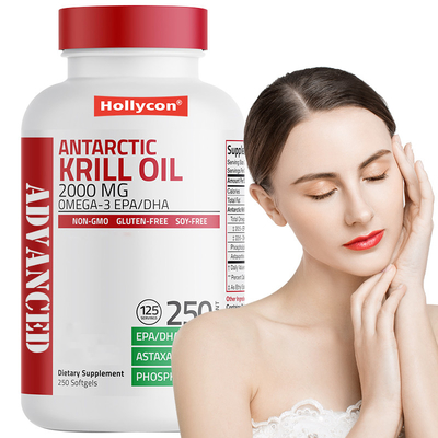 Aceite de Krill Antártico para apoyar la salud general 2000mg Aceite de Krill Antártico Softgels