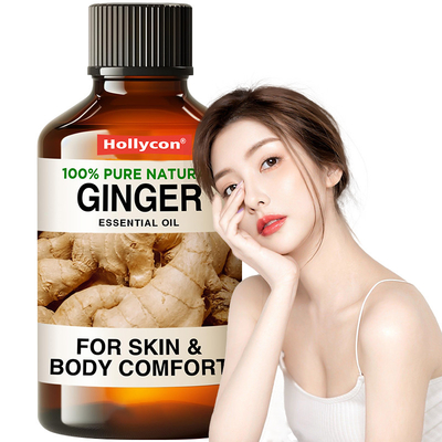 Aceite esencial de jengibre OEM para calmar los cuerpos probados Aceite de jengibre natural puro