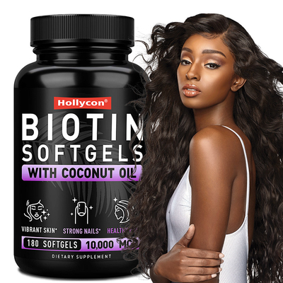 OEM Biotina Softgels para uñas fuertes Biotina con aceite de coco para el cabello Biotina Softgels