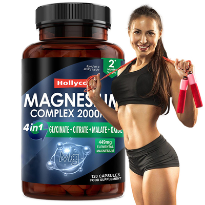 Capsulas complejas de glicinato de magnesio para el apoyo muscular