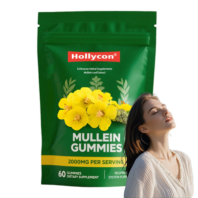 Premium Mullein Leaf Extract for Lungs, 2000mg Mullein Gummies for Lungs Detox, Respiratory Digestive Immune Support