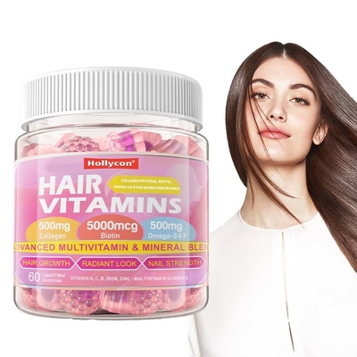 Cabello Vitaminas gomas para el crecimiento Fuerza de la piel Uñas Salud OEM