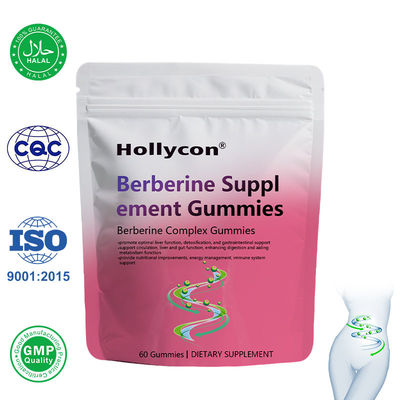 Precio de fábrica gomas de suplemento de berberina OEM (sin azúcar), gomas complejas de berberina con canela de Ceilán, cardo mariano, curcumina de cúrcuma para el metabolismo, energía, salud intestinal, control de masa corporal en ayunas