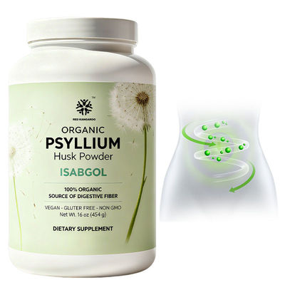 OEM / ODM Polvo de cáscara de psilio orgánico de 16 oz - Polvo de cáscara de psilio orgánico para limpieza intestinal y regularidad - Suplemento de fibra premium - Vegano, sin gluten, sin OGM, sin azúcar añadida, fórmula personalizada