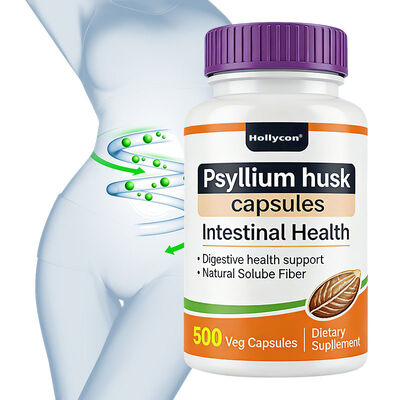 OEM/ODM Adultos Psyllium Husk cápsulas Salud digestiva y apoyo a la regularidad Suplemento dietético sin gluten